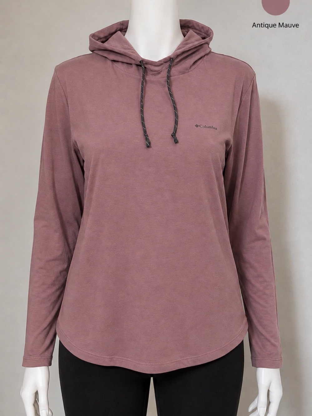 Columbia Women's Sun Trek Hooded Long-Sleeve Pullover in Antique Mauve, Size L